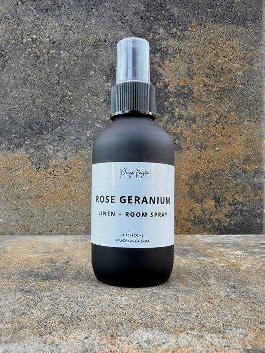 Rose Geranium Linen + Room Spray
